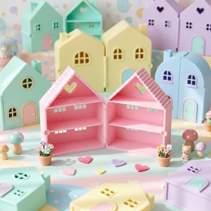 40+ Mini Flexi House STL Pack - Flexible Toy Houses - 3D Printable Files - Digital Download image 5