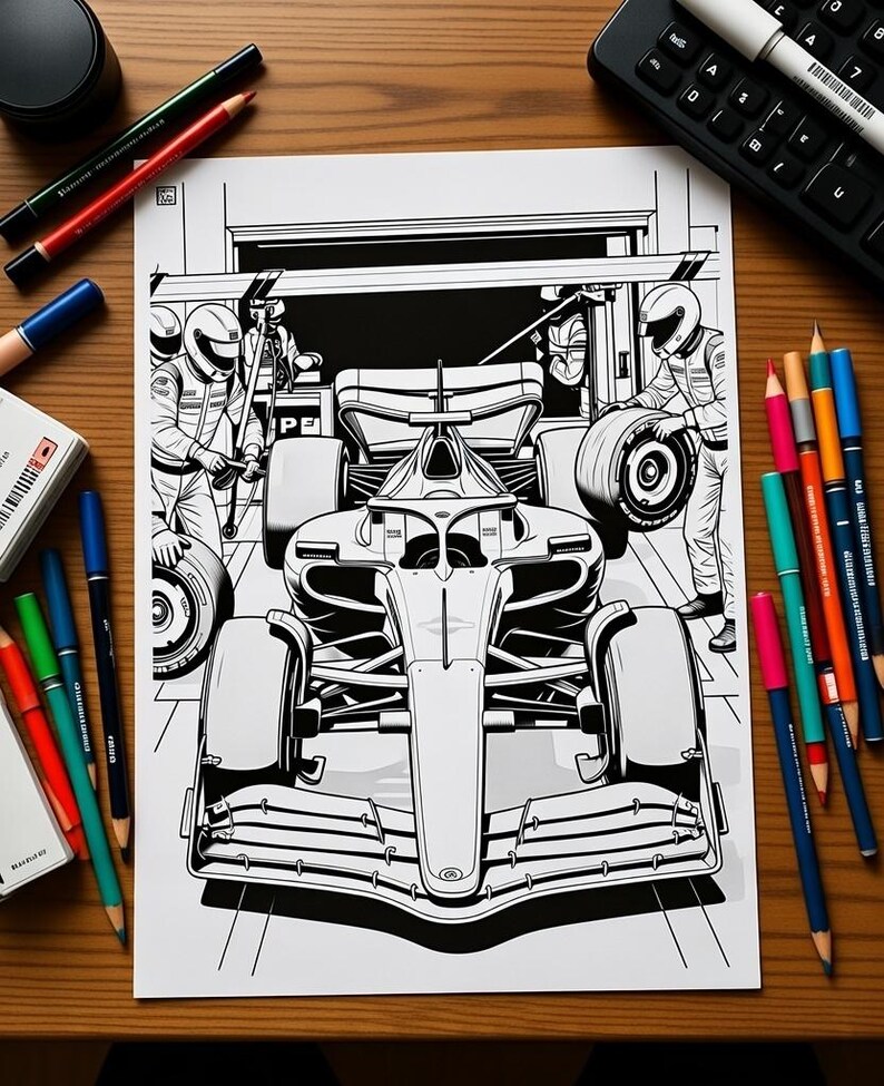 Racing Car Coloring Pages – Motorsport Printable PDF – Race Car ...