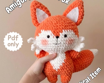 Amigurumipatroon vos | Grof bos kinderkamerdecoratie | Reusachtige gehaakte knuffel pdf