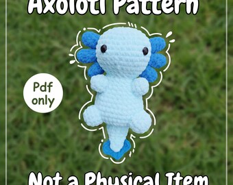 Gehaakt axolotlpatroon | Dikke amigurumi-knuffel | Kawaii dierenkussen en kinderkamerdecoratie DIY