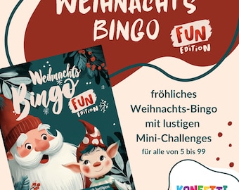 Juego de Bingo Navideño | Juego Navideño para Familias y Niños (Alemán) | Tarjetas de Bingo Imprimibles | Juegos Divertidos para Fiestas Navideñas | PDF