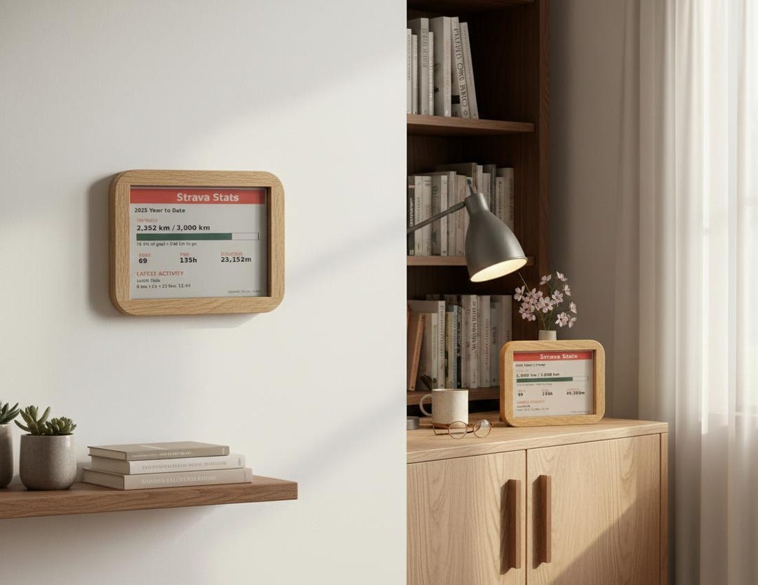 Strava Stats E-ink Display Goal Tracker | Frame Your Achievements ...