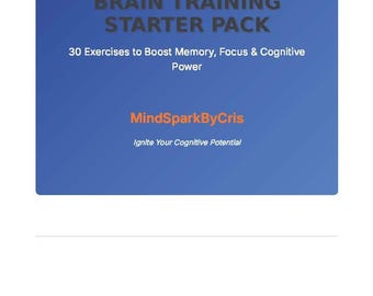 Brain Training Starter Pack - 30 Printable Worksheets for Memory Focus & Cognitive Skills