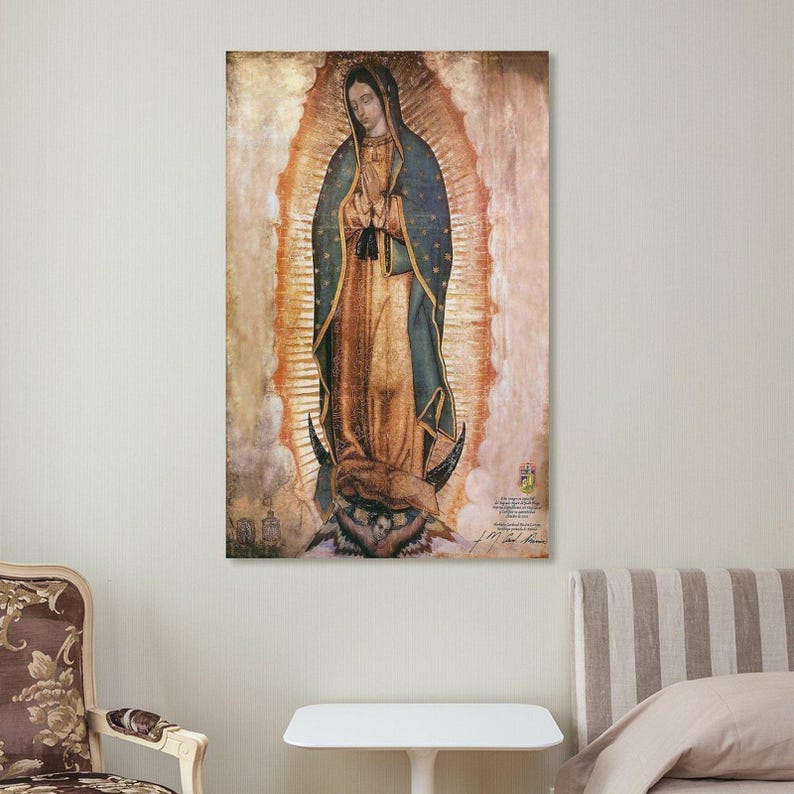 Our Lady of Guadalupe Painting on Canvas Wall Art Poster Picture Print ...