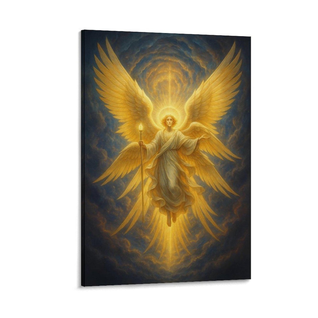 Seraphim Rising Angel Celestial Six-winged Painting on Canvas Wall Art ...