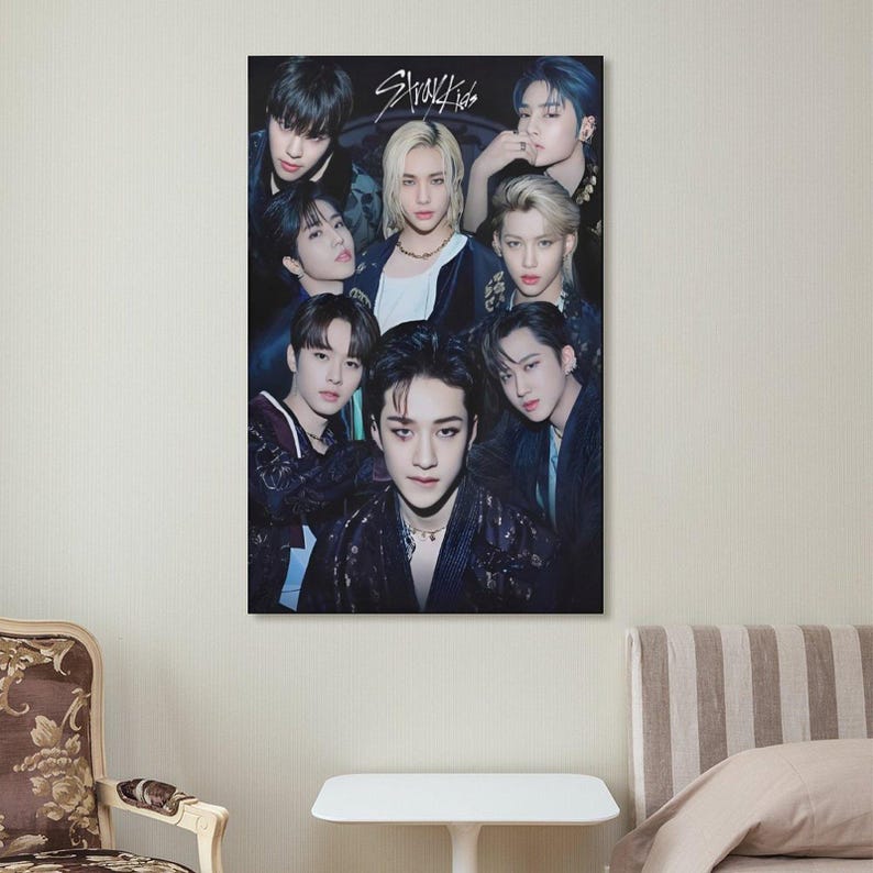 Stray Kids Korean Boy Band Kpop Painting on Canvas Wall Art Poster ...