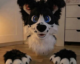 Tuta parziale pelosa per cane bianco e nero – Cucciolo di dalmata