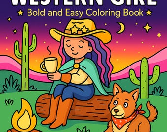 Western Girl Coloring Pages – Bold and Easy Bundle