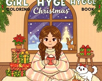 Girl Hygge Christmas Coloring Pages – Cozy Holiday Bundle