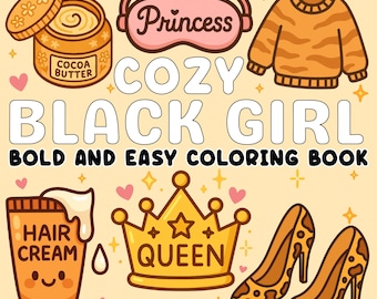 Cozy Black Girl Coloring Pages – Bold and Easy Bundle