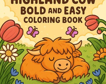 Highland Cow Coloring Pages – Adorable Farm Animal Bundle