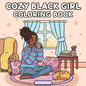 Cozy Black Girl Coloring Pages – 25 Page Set
