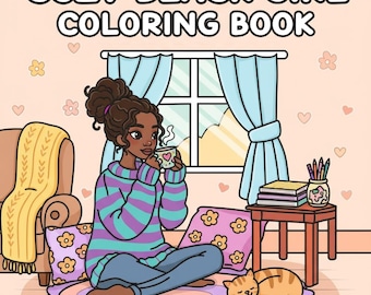 Cozy Black Girl Coloring Pages – 25 Page Set