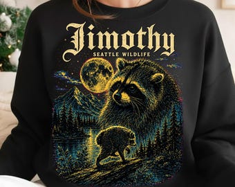 Jimothy Raccoon PNG, Viral Seattle Raccoon, Funny Trash Panda Meme, PNW Wildlife Shirt Design, DTF Sublimation Digital Download File Clipart