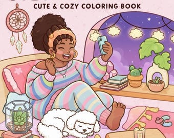 Black Girl Self-Care Coloring Book – Cozy Melanin Moments (PDF Download)