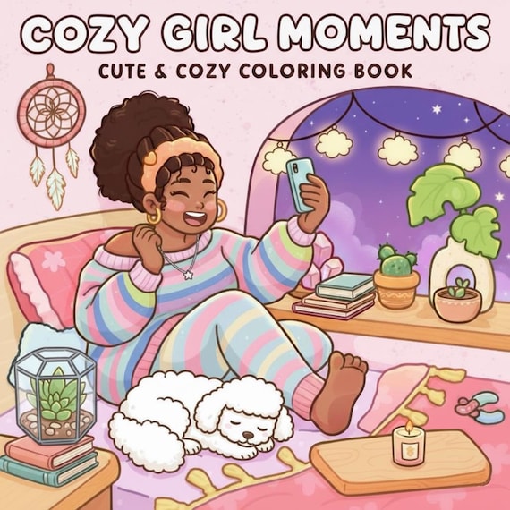 Black Girl Self-Care Coloring Book – Cozy Melanin Moments (PDF Download)