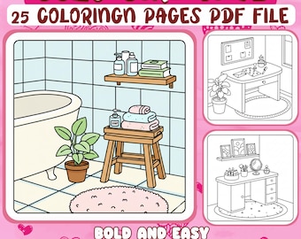 Cozy Girl Coloring Pages - Self-Care & Home Scenes (Printable PDF Download)