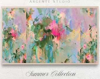 Modern Colorful Summer Frame Tv Art Pastel Abstract | Maximalist Dopamine Electronic Painting | Holiday Y2k Samsung Screensaver
