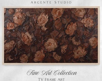 Vintage Dark Floral Still Life Frame Tv Art | Maximalist Botanical Oil Painting | Heavy Textured Electronic Painting 4K | Moody Screensaver
