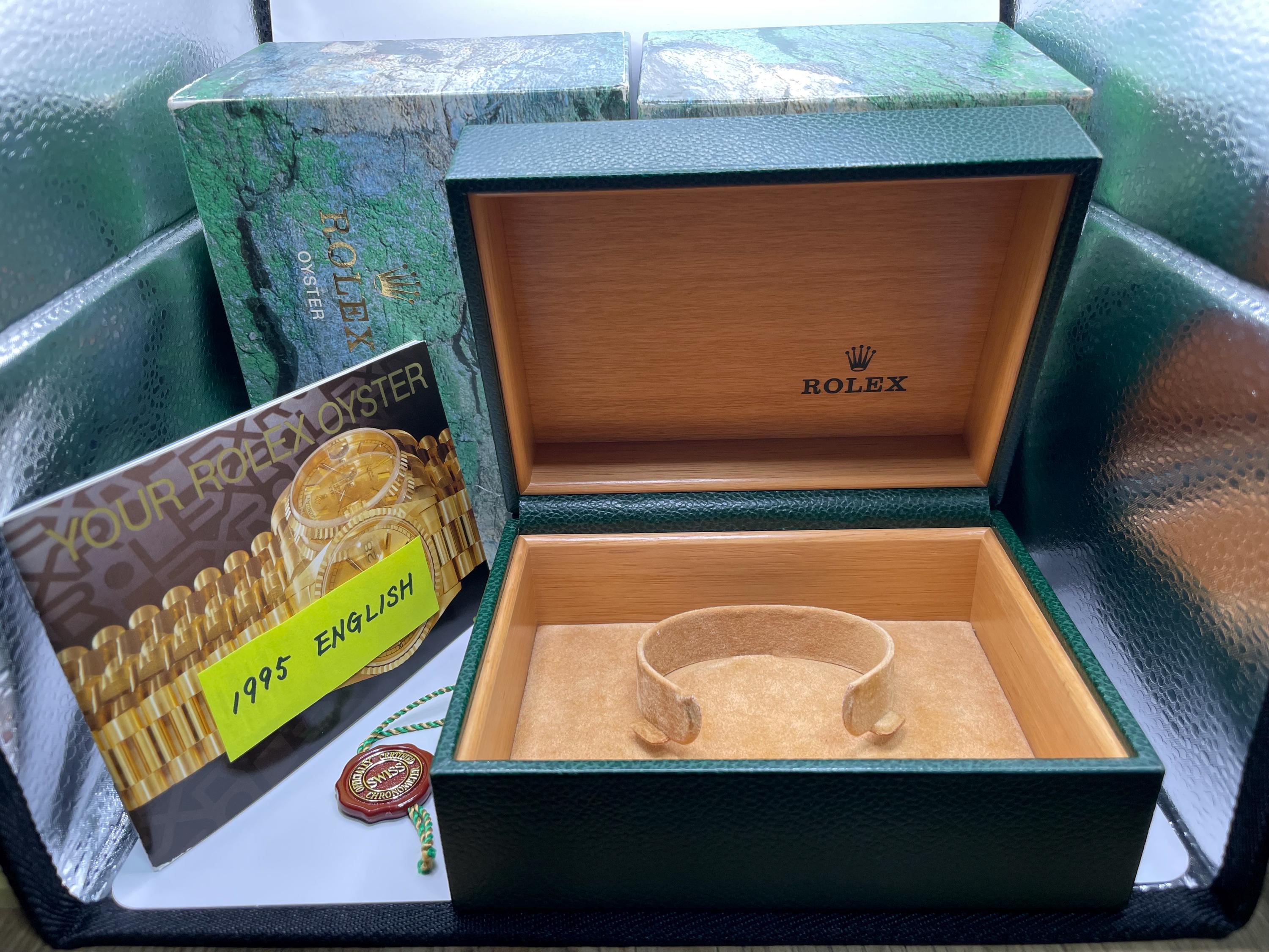 Vintage Rolex Watch Box Set Genuine 1995 Booklet & Red Tag 18392