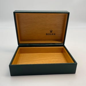 Vintage Rolex Watch Box, Green Wooden Display Case 68.00.71/ 49631