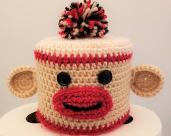 Sock Monkey Toilet Tissue Cover (Jumbo Size)