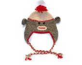 Crochet Sock Monkey Hat (child size)