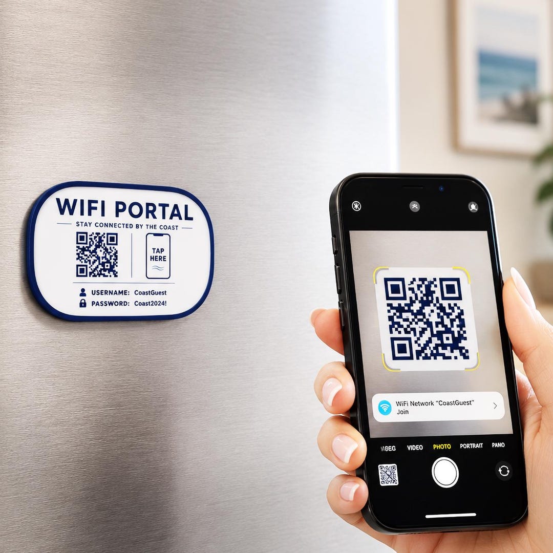 Wifi Portal | NFC Wifi Portal | QR Code Guest Access Plaque (custom ...