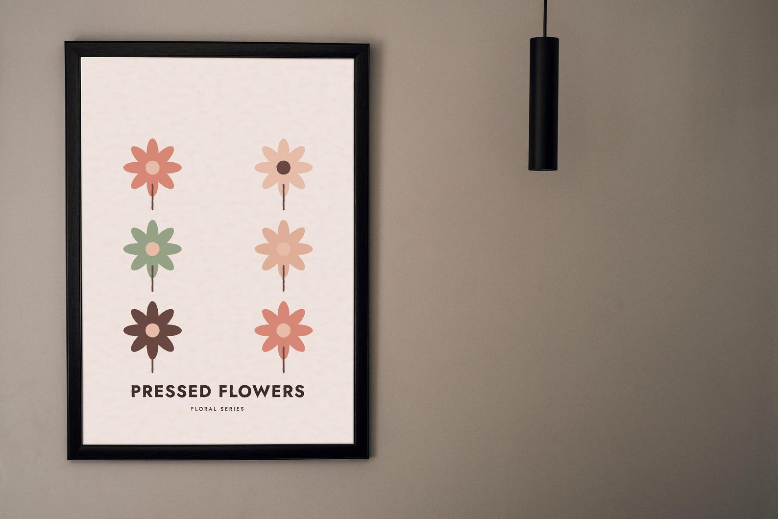 Pressed Flower Grid Printable Wall Art, Blush Botanical Print ...
