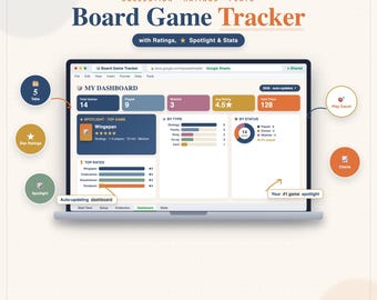 Board Game Collection Tracker Spreadsheet (Google Sheets, Excel)