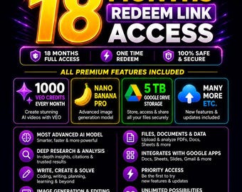 Gemini Pro 18 Months Subscription: Private Account Upgrade