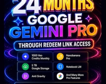 Acceso completo a Google AI Pro por 2 años (entrega instantánea)