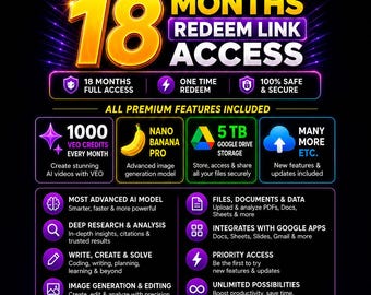 Gemini AI Pro - 18 meses de acceso completo (enlace de canje)