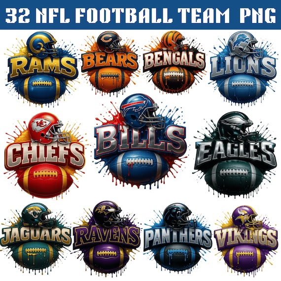3D Football Helmet Clipart PNG Bundle, 32 Team Helmet Mascot Designs, Game Day Football PNG, Football Mom Graphic, T-Shirt Mug Sublimation