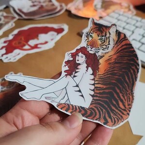 タイガースの花嫁、手作りステッカー 4.25" x 3.5"