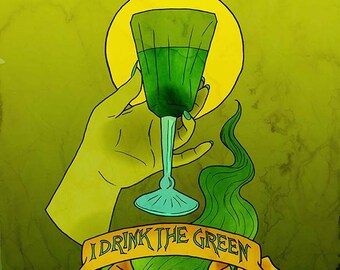 The Absinthe Fairy, Hand Signed Giclee Print, Creature Libation Series, MULTIPLE SIZES