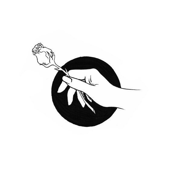 Rose in Hand Hand Made Sticker 2.5 X 2 Etsy