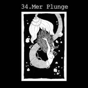 Mer Plunge, handgemachter Aufkleber 2,5" x 4"