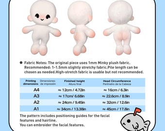Jelly Bean Chibi Humanoid Plush Sewing Pattern & Tutorial (english