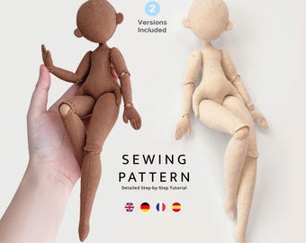 1/6 Scale Slim Body Joint Doll Sewing Pattern (Digital Download)