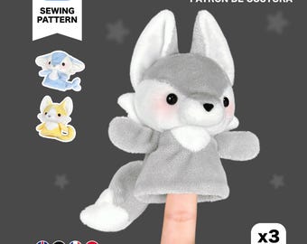 Furry Finger Puppet Fursona Plush Sewing Pattern & Tutorial (English/Español/Deutsch/Français）