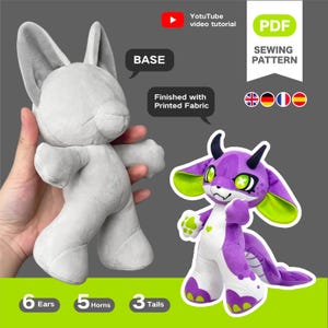 Straight‑legged Fursona Plush Sewing Pattern & Tutorial (18/25cm, PDF)