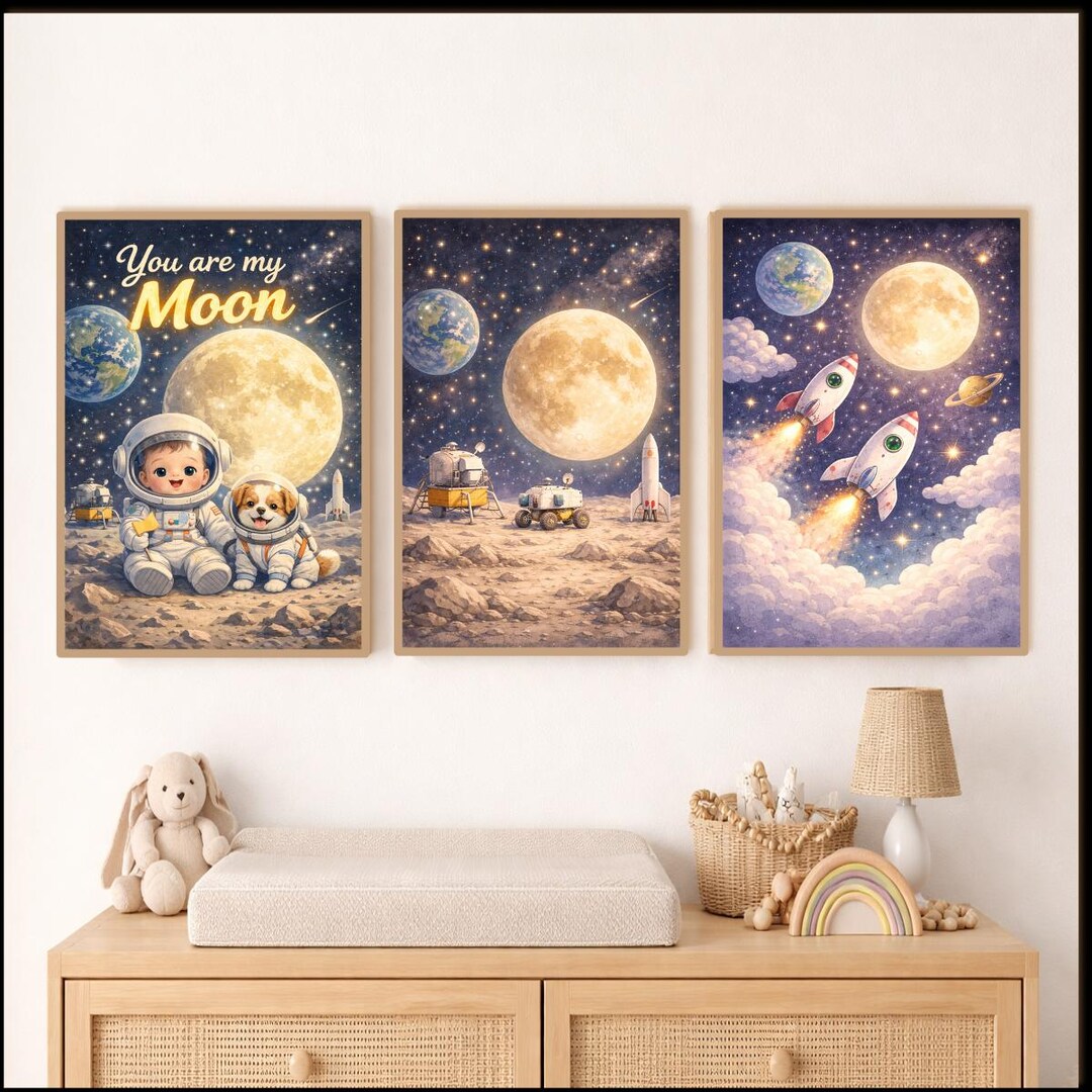 Neutral Nursery Wall Art Printable | You Are My Moon | Moon Baby Room ...