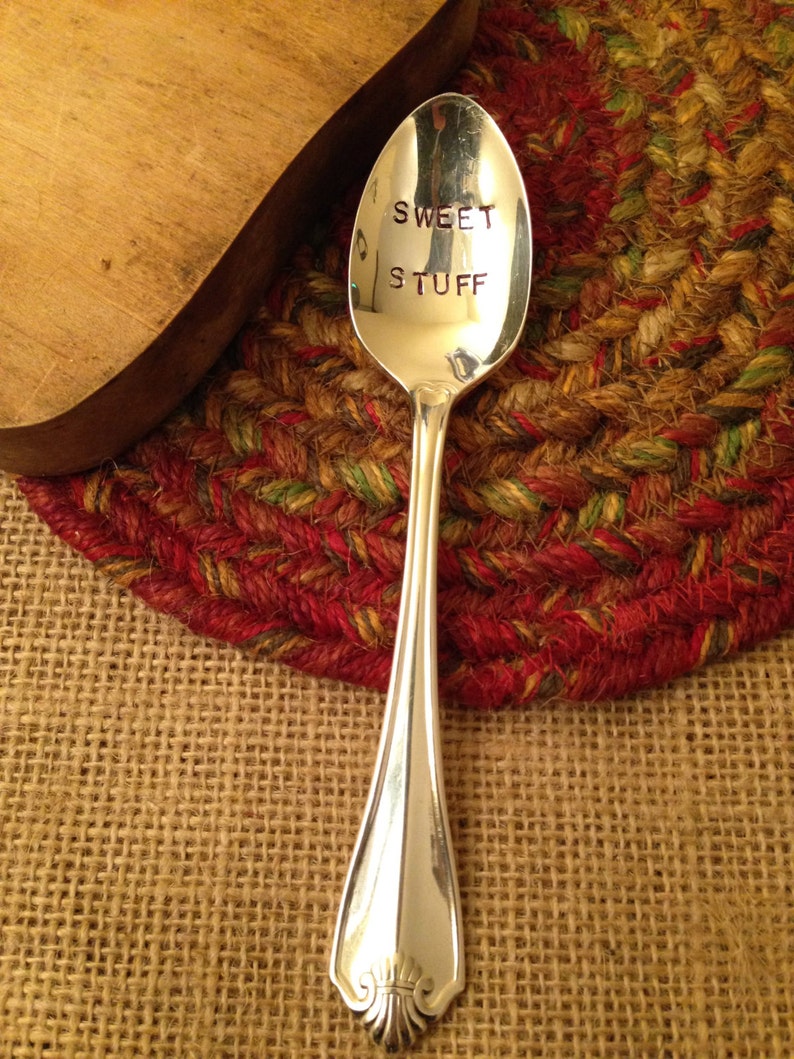 Wedding Gift Stamped Vintage Spoon Stamped Sugar Spoon Stamped Valentine/'s Day Spoon Hand Stamped Vintage Spoon Birthday Gift