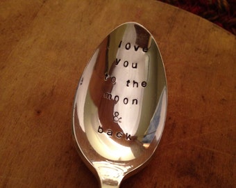 Hand Stamped Silver Spoon, Vintage Spoon, Stamped Spoon, Hostess Gift, Birthday Gift, Inspirational Spoon, Graduation Gift