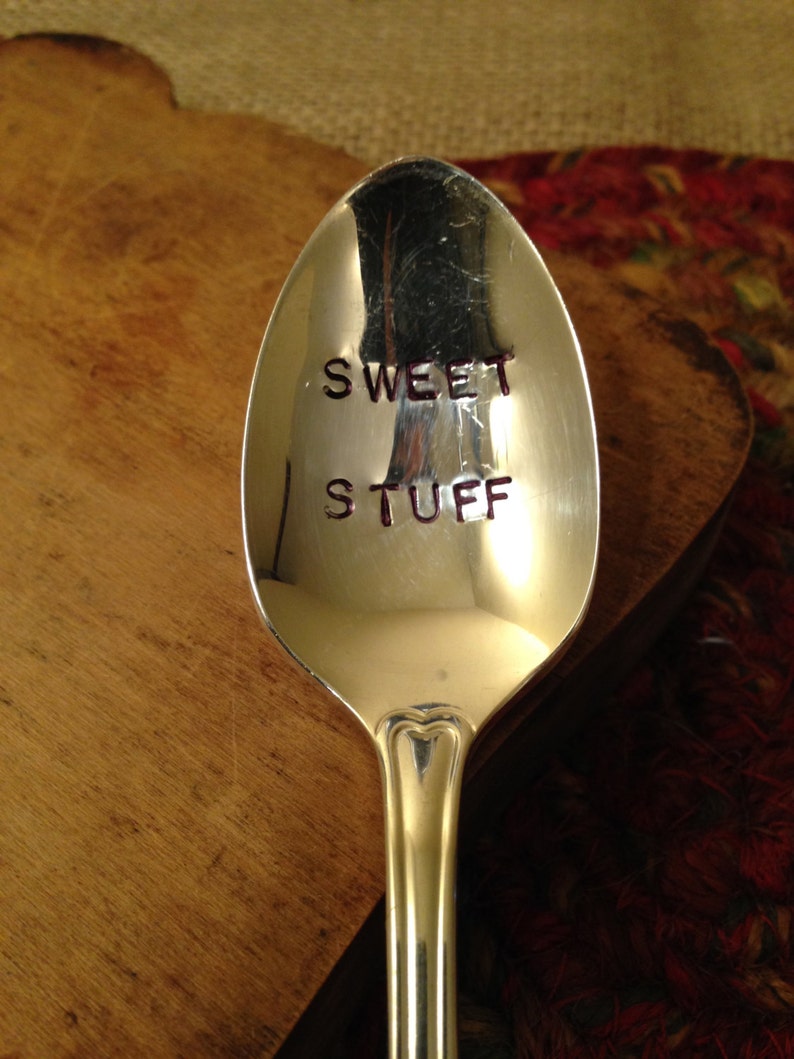 Wedding Gift Stamped Vintage Spoon Stamped Sugar Spoon Stamped Valentine/'s Day Spoon Hand Stamped Vintage Spoon Birthday Gift