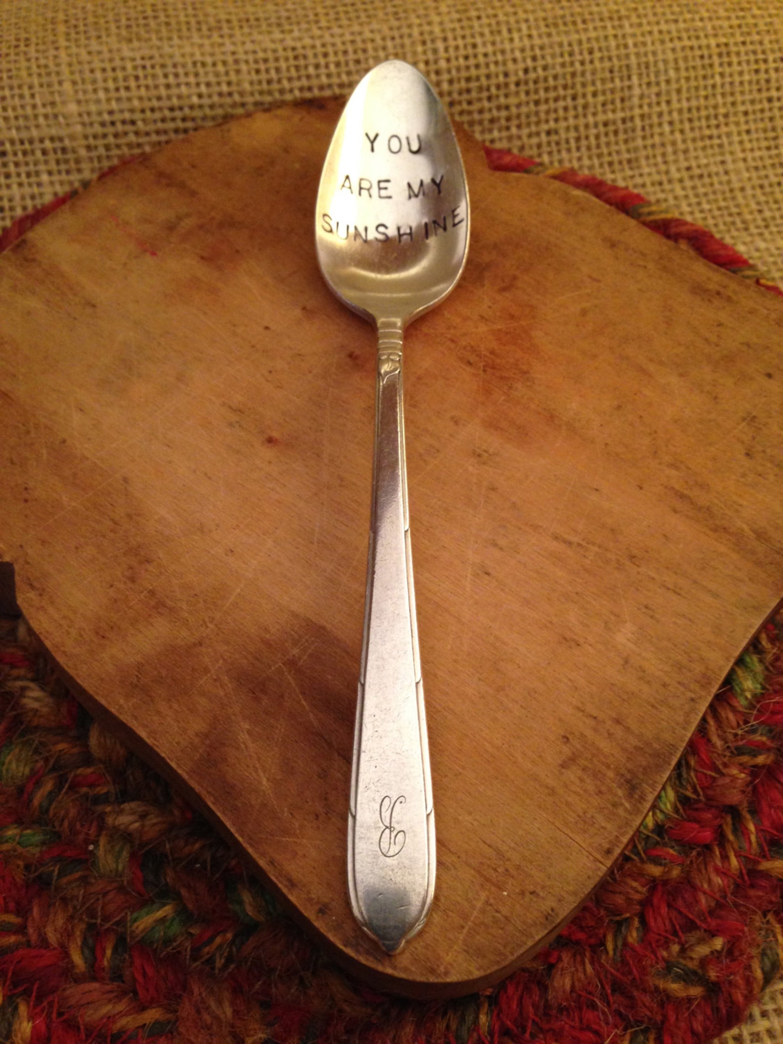 Stamped Vintage Spoon Handstamped Spoon Hand Stamped Silver Etsy