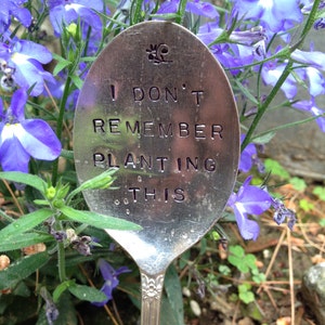 Hand Stamped Silver Garden Spoons, Garden Spoons, Garden Markers, Herb Garden Markers, Christmas Gift, Hostess Gift, Gift for the Gardener image 1