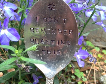 Hand Stamped Silver Garden Spoons, Garden Spoons, Garden Markers, Herb Garden Markers, Christmas Gift, Hostess Gift, Gift for the Gardener