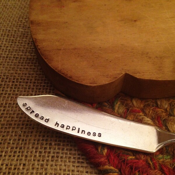 Hand Stamped Butter Knife, Butter Spreader, Cheese Spreader, Handstamped Knife, Butter Knife, Unique Gift, Cheese Knife, Stamped Silverware